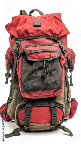 Backpack photo on white isolated background