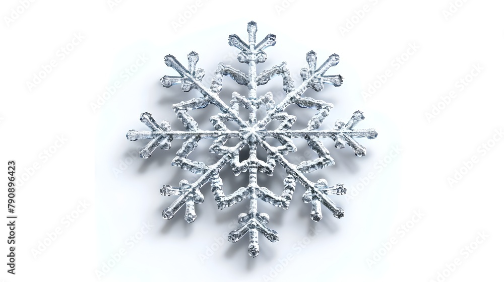 Intricate 3D Snowflake Icon Representing Winter Uniqueness and Elegance Intricate 3D Snowflake Icon Representing Winter Uniqueness and Elegance