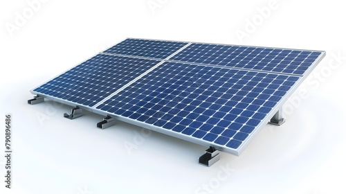 Sleek and Modern 3D Solar Panel Icon Symbolizing Renewable Energy and Sustainability