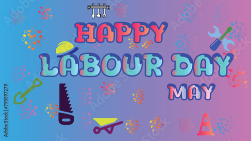 Happy Labour day or international workers day vector illustration  labor day and may day celebration design