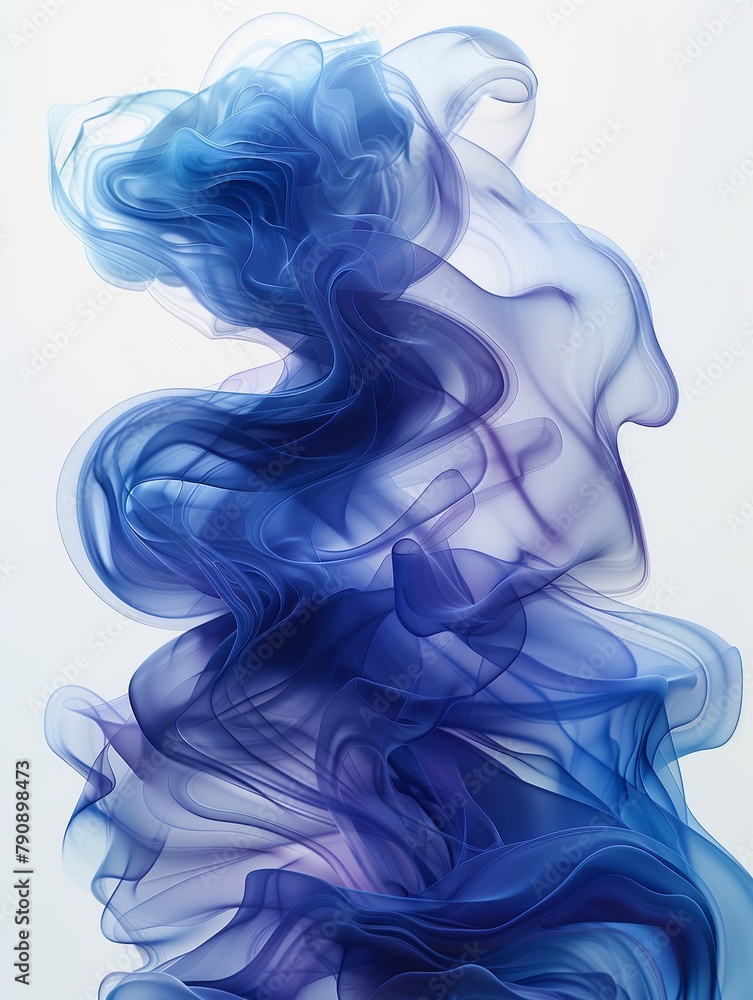  Blue smoke waves abstract background