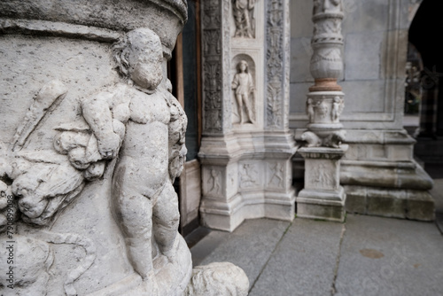 Sculptures, Como Cathedral, Italy