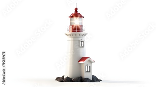 Classic Coastal Lighthouse Icon Symbolizing Guidance and Safety