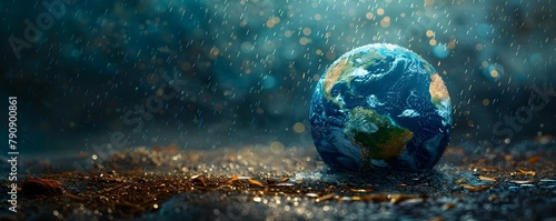 Dynamic Rainfalls Revitalizing the Arid Globe Illustrating the Crucial Role of Water in Earth s Ecosystem photo