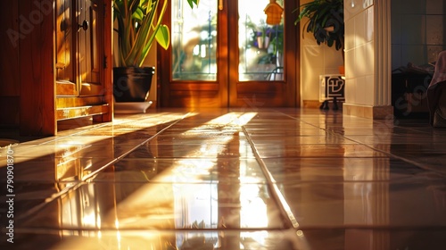 Warm sunlight streaming through a modern home interior