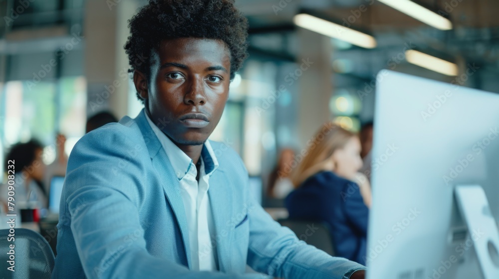 Obraz premium Professional Man at Modern Workplace