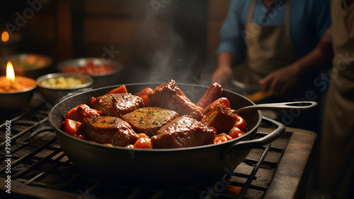cooking meat on the grill, cooking meat, cook, kitchen, Shaf 