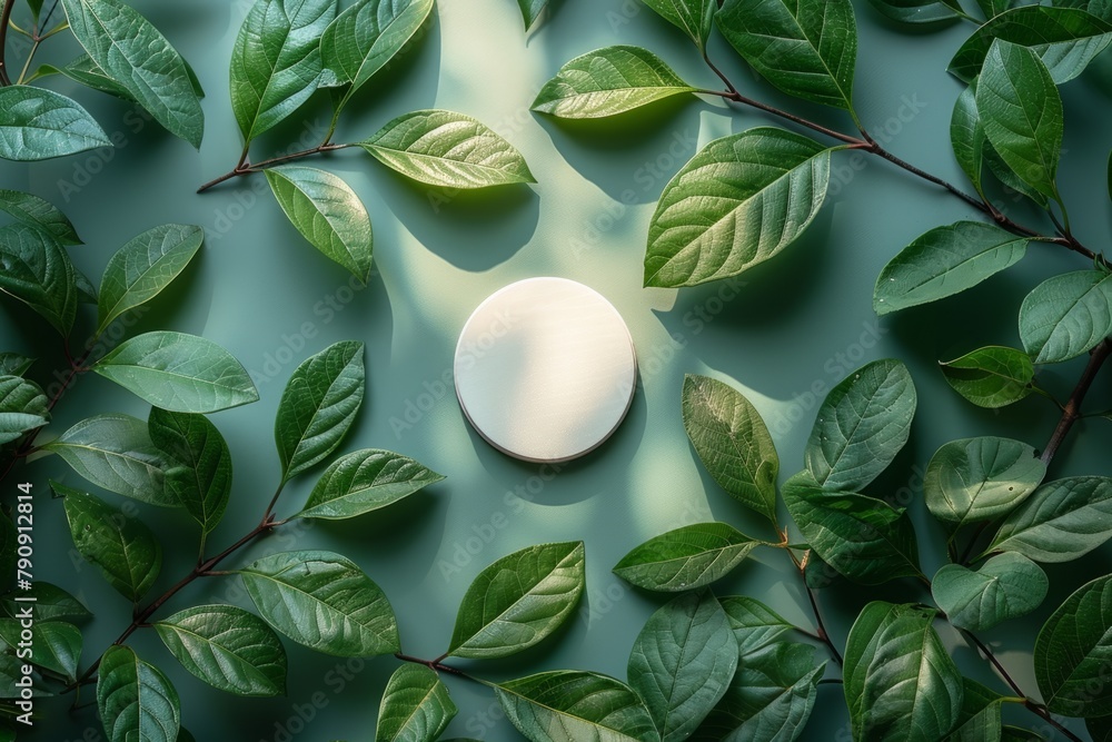 top view Minimal cosmetics product presentation scene top view Minimal cosmetics product presentation scene