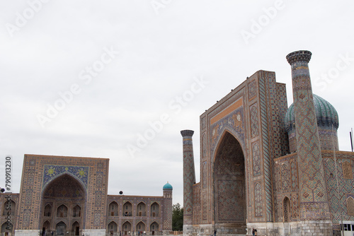 Registan old public square of the ancient city of Samarkand, Uzbekistan. photo