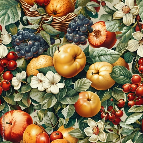 Joyful Botanical Fruit Pattern