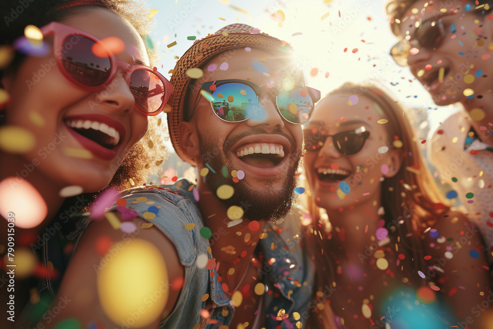 A group of friends laughing, dancing, and enjoying themselves at a lively party. A group of friends laughing, dancing, and enjoying themselves at a lively party.