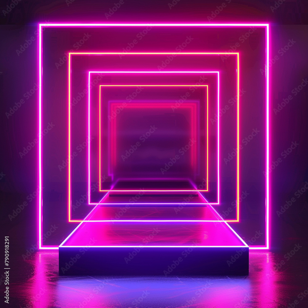 Abstract neon light geometric background. Abstract neon light geometric background.