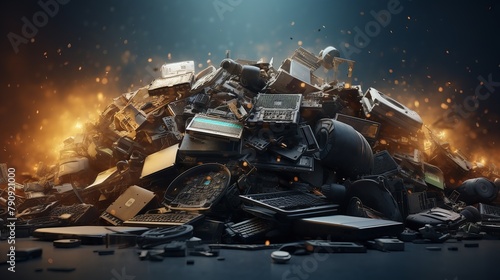 Waste Full of Electronics Recycling: E-Waste Heap

 photo