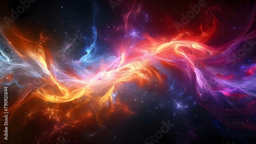 Vibrant Cosmic Swirls: A Minimalist Symphony. Concept Abstract Art, Galaxies, Space, Minimalism, Vibrant Colors
