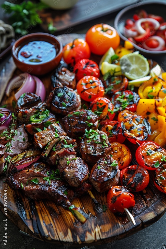 Grilled meats rustic platter