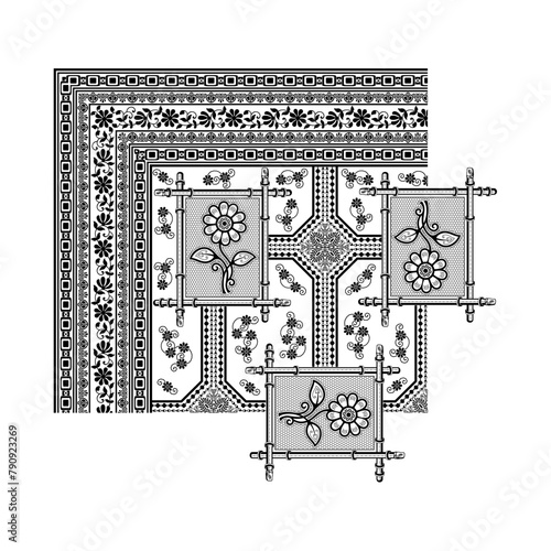 bedsheet design digital art use hand work and digital printing