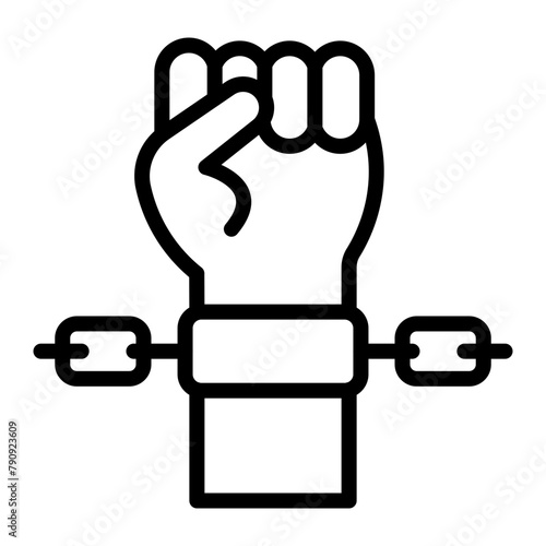 Slave Vector Line Icon Design