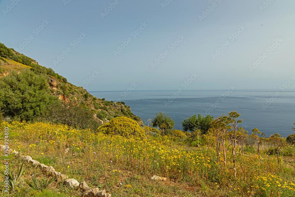 landscape in the Zingaro nature reserve in Sicily landscape in the Zingaro nature reserve in Sicily