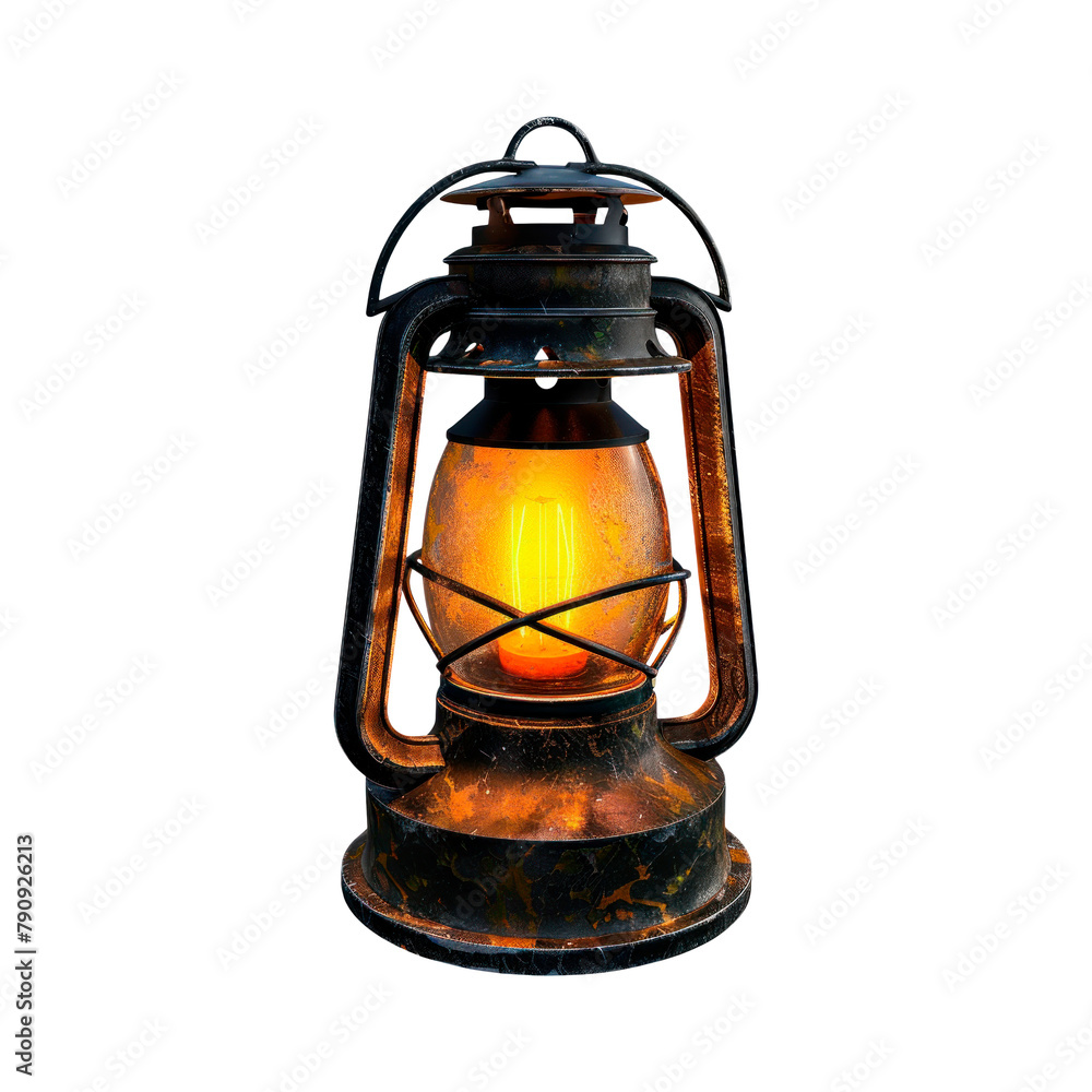 Old oil lamp. Isolated on transparent background. Old oil lamp. Isolated on transparent background.