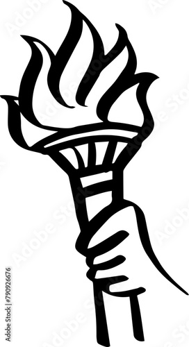 torch Olympics sports drawing sketch