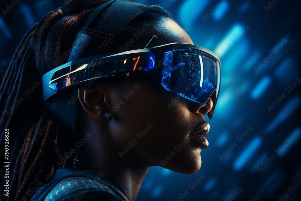 A close-up shot of a person wearing futuristic glasses that display emotional insights during a heartwarming family reunion 3D render with silhouette lighting effect A close-up shot of a person wearing futuristic glasses that display emotional insights during a heartwarming family reunion 3D render with silhouette lighting effect