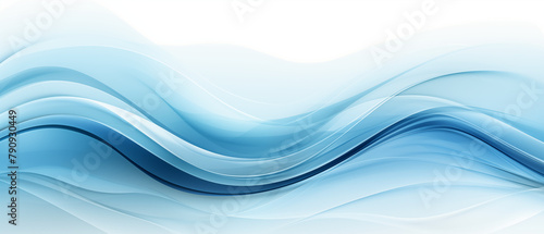 Sleek Blue Wavy Lines on White Background For Modern Design