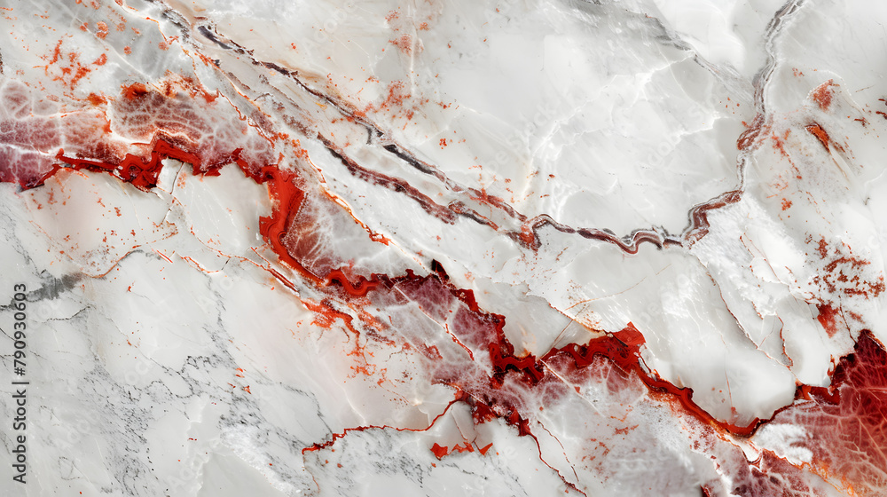 Naklejka premium Marble background with red veins, natural marble texture background, carrara marble texture
