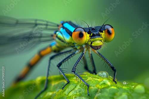 dragonfly on a leaf © Gau