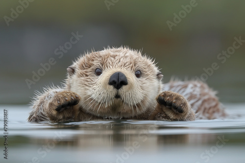 sea ​​otter laying in the water © Gau