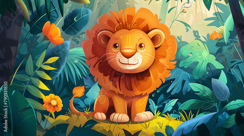 Watercolor Illustration Safari Animal Lion
