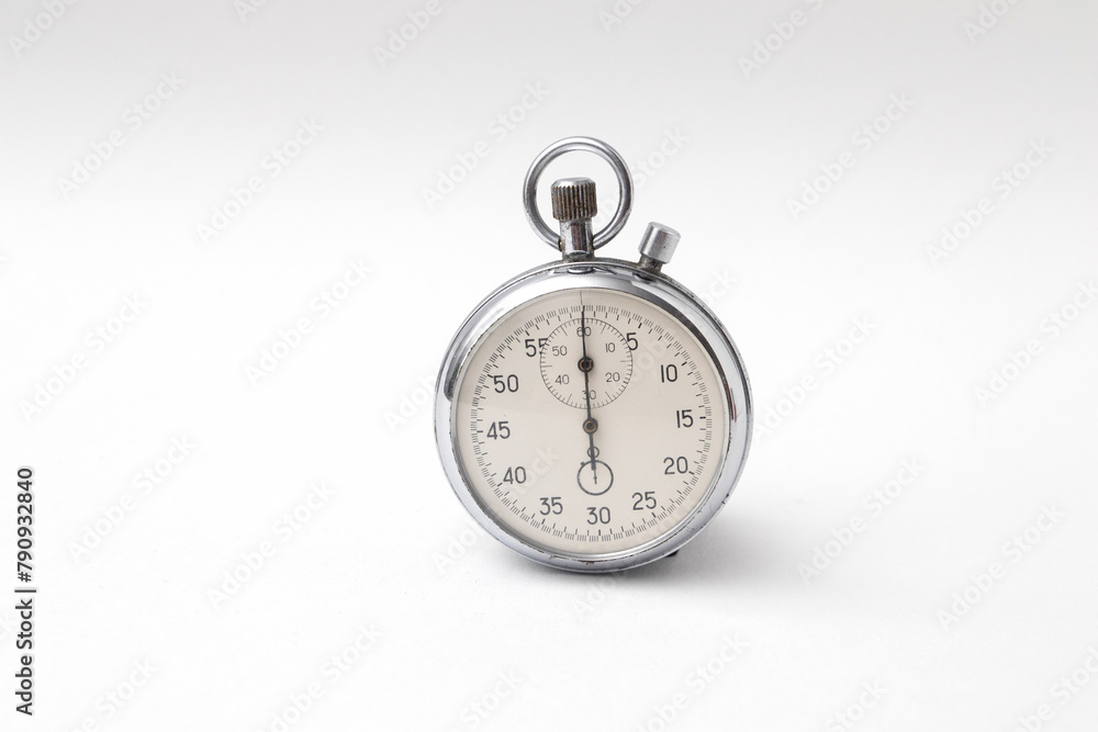 Mechanical stopwatch on white background Mechanical stopwatch on white background