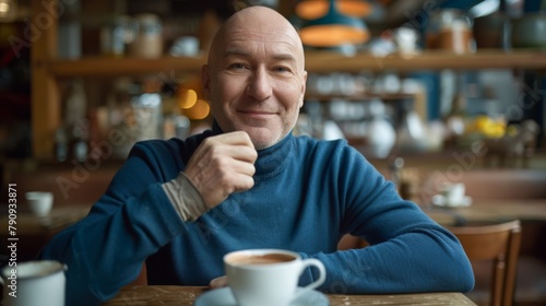 A Smiling Man with Coffee