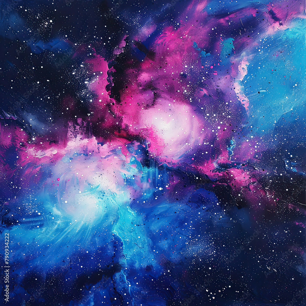 Radiant Cosmos A Symphony in Pink and Blue