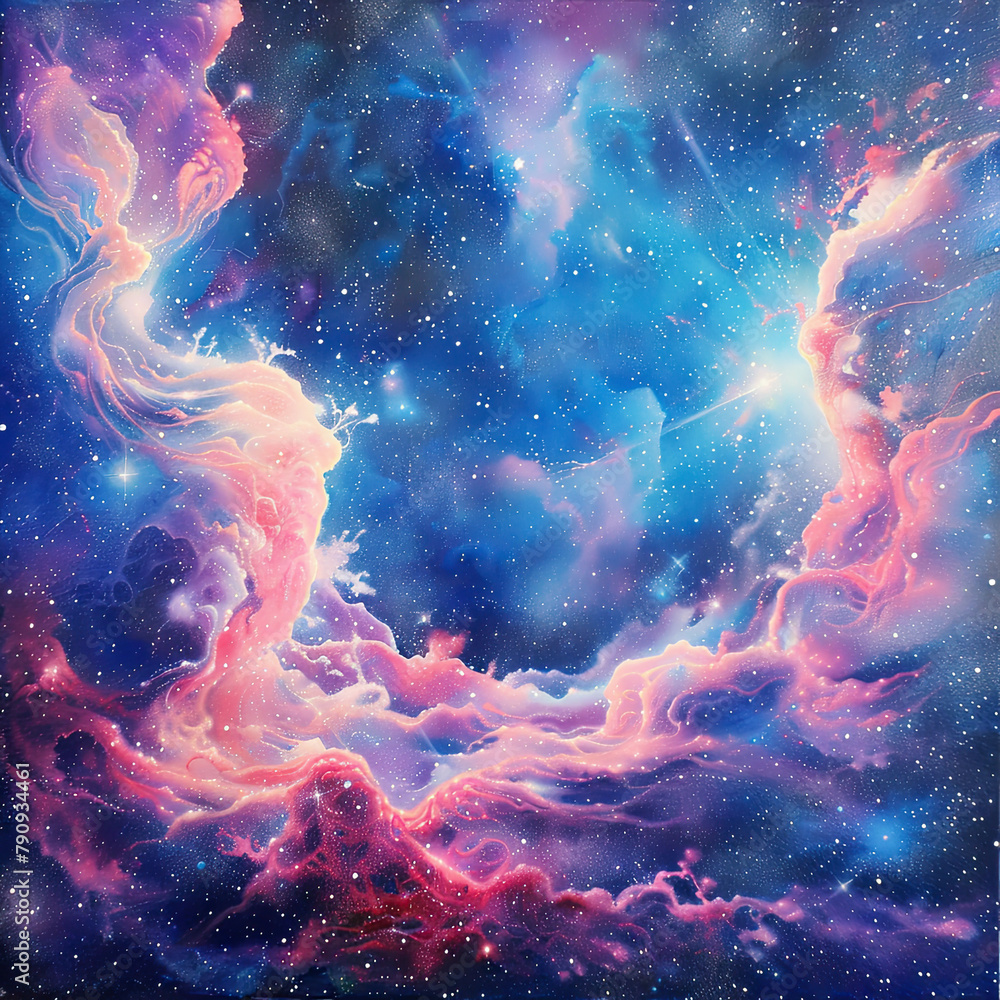 Radiant Cosmos A Symphony in Pink and Blue Radiant Cosmos A Symphony in Pink and Blue