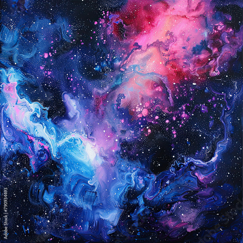 Radiant Cosmos A Symphony in Pink and Blue