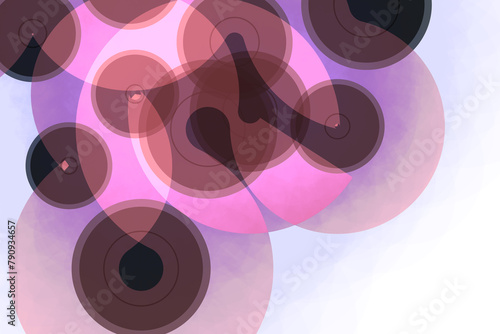 Abstrakte Kunst - Hintergrund mit Punkten und Schlangenlinien in verf  hrerischen Farben und sinnlichen Kurven mit sanften Verl  ufen auf einem transparenten Hintergrund
