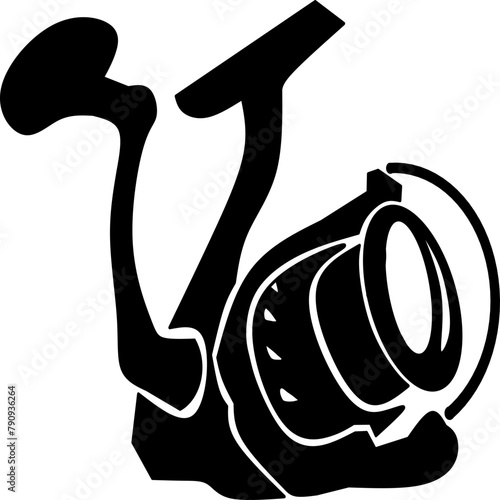 Fishing reel icon logo vector for fishing icon isolated transparent