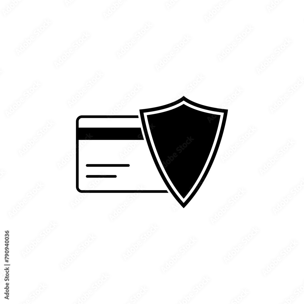 Credit Card Protection flat vector icon. Simple solid symbol isolated on white background Credit Card Protection flat vector icon. Simple solid symbol isolated on white background