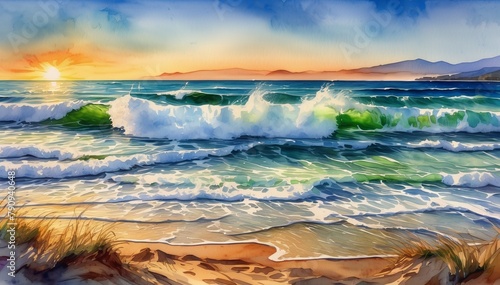 Watercolor Sea, Wave