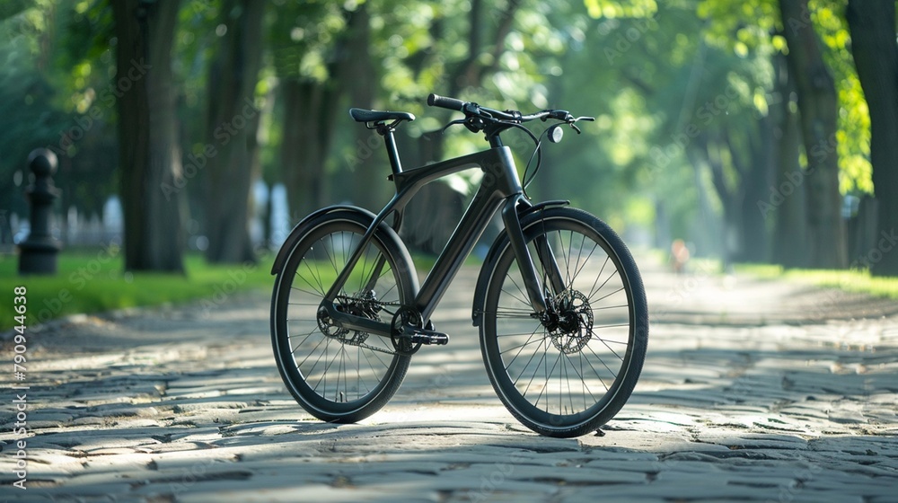 Sleek modern bicycle with a minimalist design, ready for urban adventures.