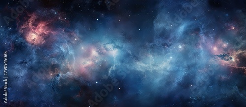 Starry galaxy in shades of blue and purple