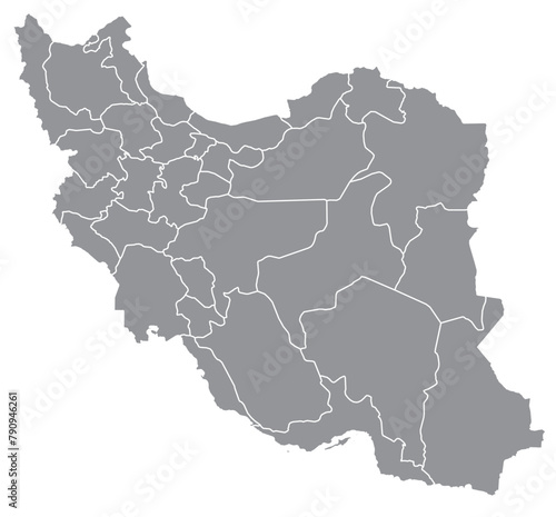 Outline of the map of Iran with regions