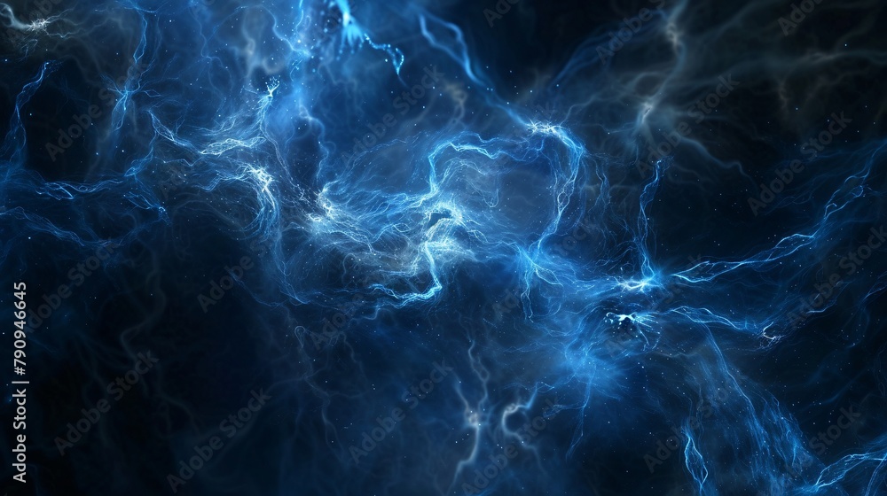 Blue and black smokey background with glowing digital nodes illustrating the mysterious depths of cyber space