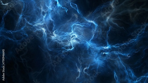 Blue and black smokey background with glowing digital nodes illustrating the mysterious depths of cyber space