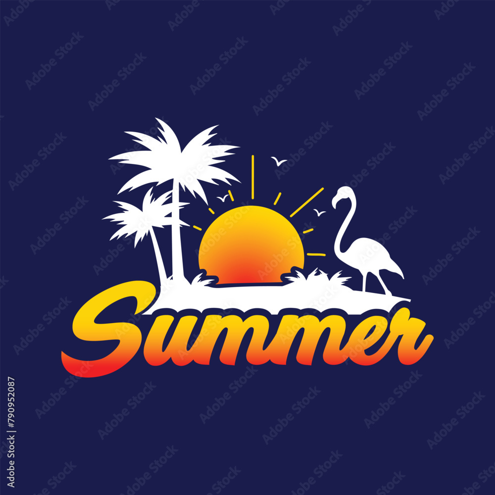 Fototapeta premium Summer logo design and business card