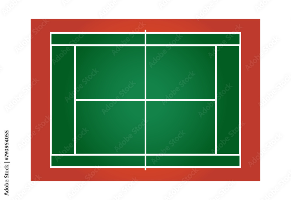 Tennis court. Tennis field icon. Vector illustration of playground on white background. Top view. Coach table for tactic presentation for players. Sports strategy. Tennis court. Tennis field icon. Vector illustration of playground on white background. Top view. Coach table for tactic presentation for players. Sports strategy.