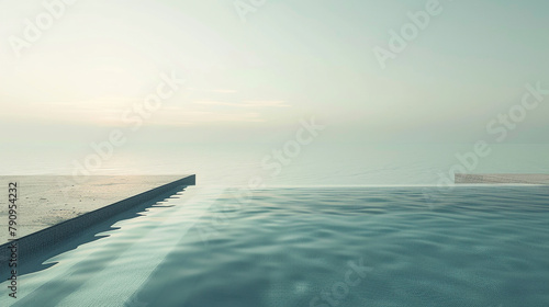 The pool's edge vanishes into the horizon's hazy shimmer © umair