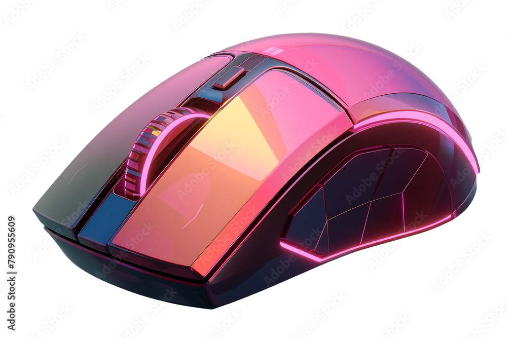A computer mouse with a retro, 80s-inspired design, isolated on ...