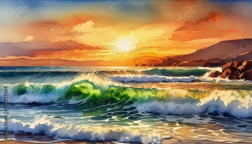Watercolor Sea, Wave