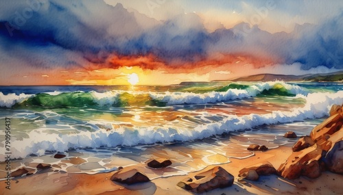 Watercolor Sea, Wave